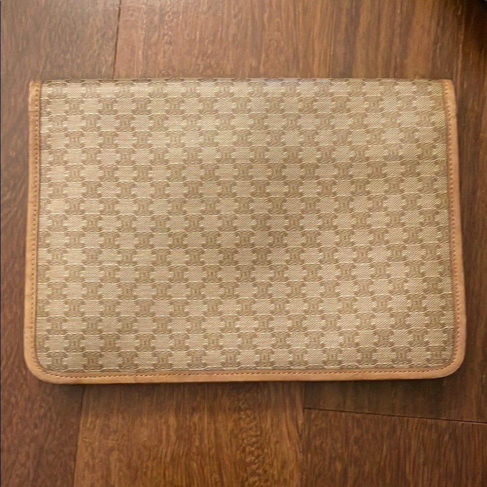 Celine Beige Monogram Envelope Clutch - Picture 2 of 4